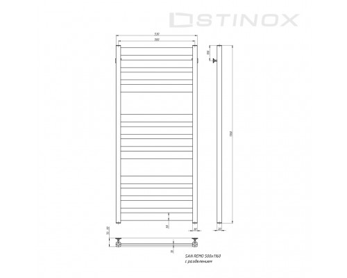 Полотенцесушитель водяной Stinox SAN REMO LUXE 500x1200