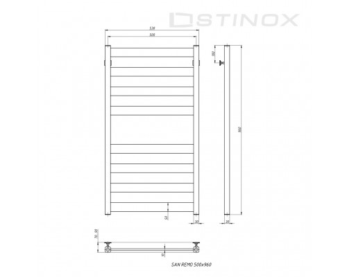 Полотенцесушитель водяной Stinox SAN REMO 500x1000