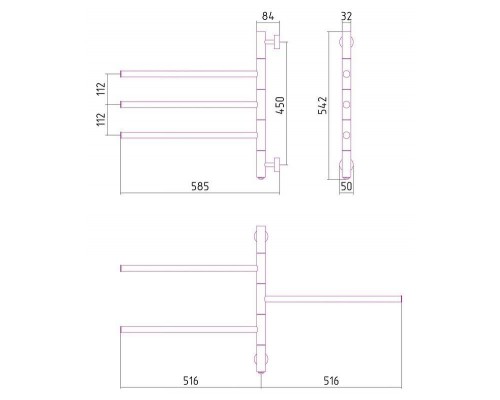 Сунержа ЭПС СУНЕРЖА "Триада" 540х585 (35.8 Вт) (Без покрытия)