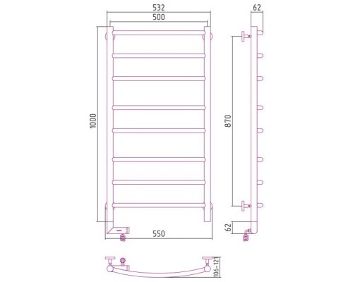 Сунержа РЭБ "ГАЛАНТ 2.0" 1000х500 / МЭМ левый (Без покрытия)