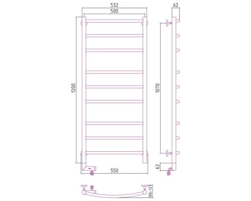РЭБ "ГАЛАНТ 2.0" 1200х500 / МЭМ левый (Без покрытия)