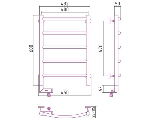 Сунержа РЭБ "ГАЛАНТ 2.0" 600х400 / МЭМ левый (Без покрытия)