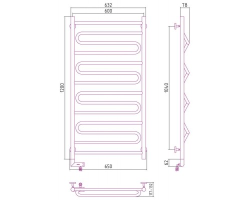 Сунержа РЭБ "ЭЛЕГИЯ 2.0" 1200х600 / МЭМ левый (Без покрытия)