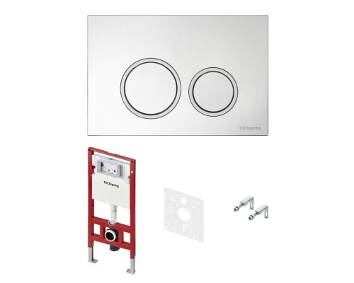 Инсталляция TECE для подвесного унитаза в комплеке с кнопкой хром/глянец S955101