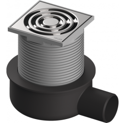 Комплект точечного трапа с сифоном TECEdrainpoint 50, низкий с горизонтальный без фланца 3601050