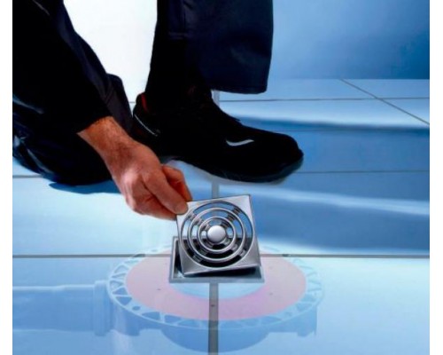 Комплект точечного трапа с сифоном TECEdrainpoint S 130, с универсальным фланцем Seal System, в пол 3601300, с универсальным фланцем Seal System