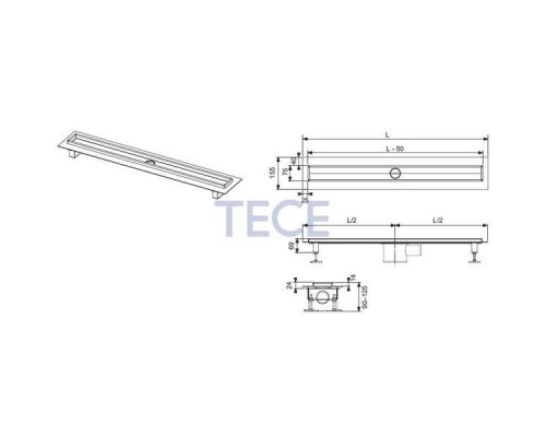 Дренажный канал TECEdrainline, прямой, 120 см, 601200