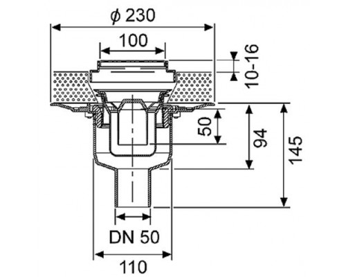 Трап TECE 685000 вертикальный 50 с декоративной решеткой basic