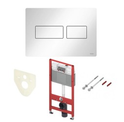 Инсталляция TECE для подвесного унитаза с металлической клавишей смыва ТЕСЕsolid цвет белый матовый