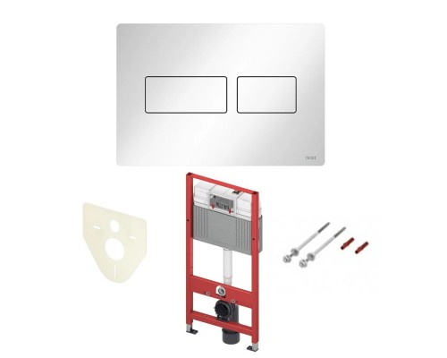 Инсталляция для подвесного унитаза TECE с кнопкой смыва металл цвет белый матовый 9400401+9240433
