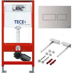 Инсталляция для подвесного унитаза TECE с панелью TECESolid хром мат металл