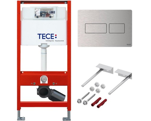 Инсталляция для подвесного унитаза TECE с метал. кнопкой TECESolid хром мат металл