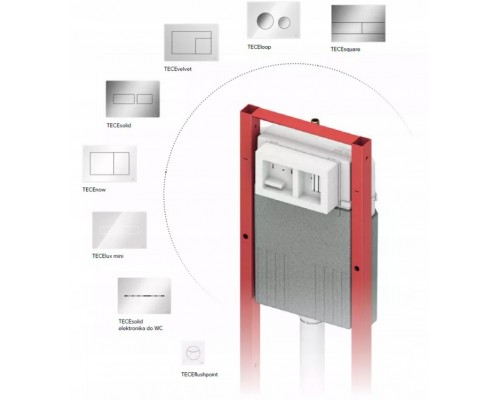 Узкая инсталляция TECE для подвесного унитаза и биде 9400440