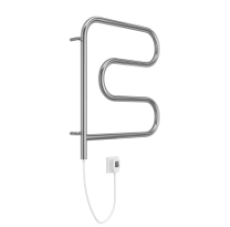 Электрический полотенцесушитель  Терминус Электро 25 F-обр 500х500 поворотный нержавейка econom