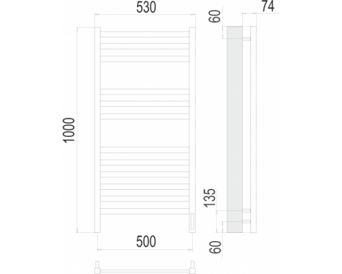 Terminus электро полотенчик Енисей П12 500х1000 электро (sensor quick touch) RAL 9003