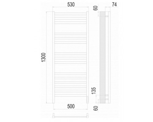 Terminus электро полотенчик Енисей П15 500х1300 электро (sensor quick touch) RAL 9005