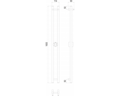 Электрический полотенцесушитель  Терминус Стойка электро DUO круг1600 нержавейка lux