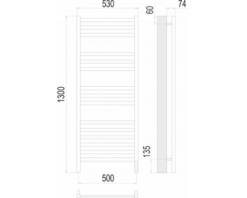Terminus электро полотенчик Енисей П15 500х1300 электро (sensor quick touch) RAL 9003
