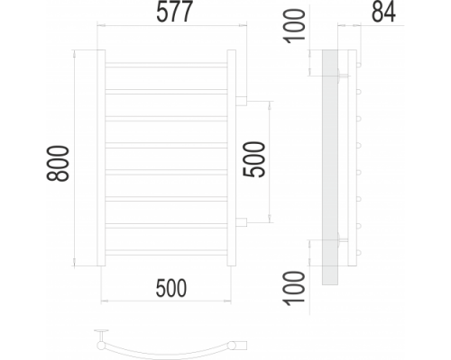 Водяной полотенцесушитель Терминус нержавейка Классик П8 500х800 бп500 Золото