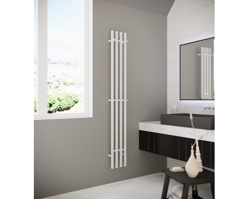 Полотенцесушитель Стойка электро QUATRO круг1600 крашеный, RAL 9003 матовый