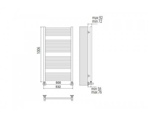 Полотенцесушитель Terminus «Аврора» П16 500х1000 хром
