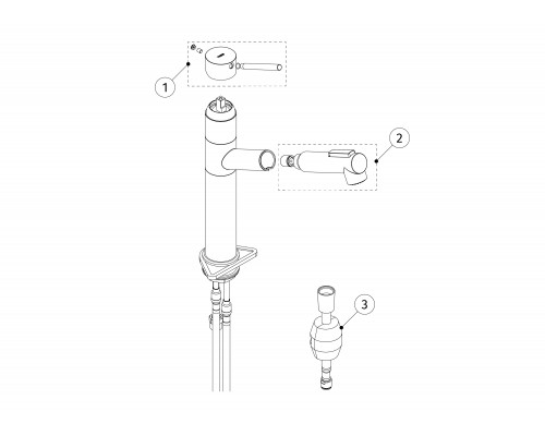 Смеситель для кухни TRES Cocinas Basic 03043401 с выдвижным душем