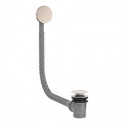 Сифон для ванны Tres слив-перелив автомат с системой открытия и закрытия "трос"  (сатин)