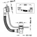 Сифон для ванны Tres слив-перелив автомат с системой открытия и закрытия "трос"  (сатин)