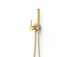 Гигиенический душ встраиваемый в стену Tres Max  шланг и держатель, золото матовое, 134123OM 