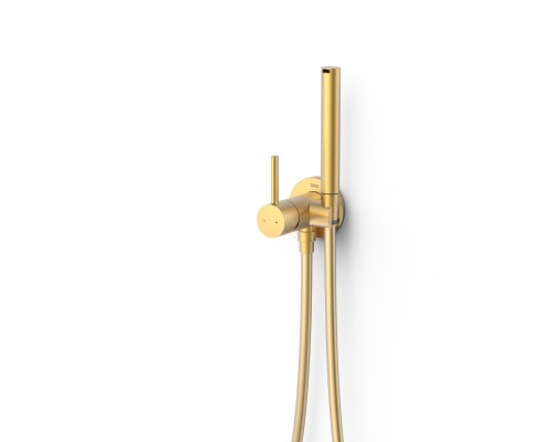 Гигиенический душ встраиваемый в стену Tres Max  шланг и держатель, золото матовое, 134123OM