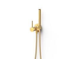 Гигиенический душ встраиваемый в стену Tres Max  шланг и держатель, золото глянец, 134123OR 