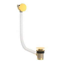 Сифон для ванны TRES Caskade 03453430OR клик-клак с наполнением через перелив (золото глянец)