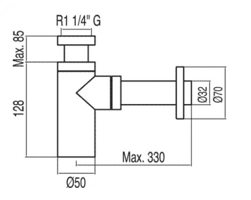 Сифон для умывальника TRES Accessories 13463410 метал