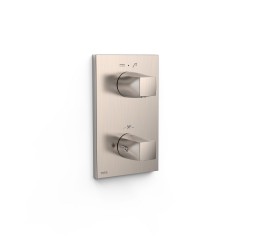 21125001AC THERM-BOX  Термостат для душа на 2 положения, скратый монтаж, цвет суперсталь