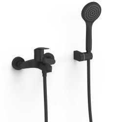 21617010NM Tres Base Смеситель для ванны с душевым набором, черный