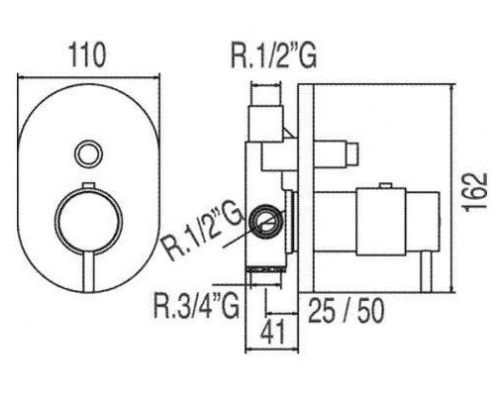 Смеситель для душа Tres 190552 с термостатом (хром)