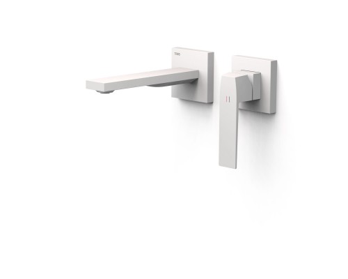 Cмеситель для умывальника скрытого монтажа, Tres Slim 20230021BM (белый матовый)