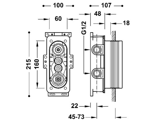 Скрытый механизм TRES THERM-BOX 20785001, термостат