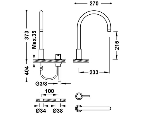 Смеситель для умывальника Tres Study-Tres 26110501