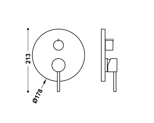 26227310 Tres Смеситель встраиваемый на 3 источника, круглый(без 20827310)