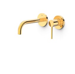 Смеситель для умывальника встраиваемый из стены 177мм, Tres Study 26230021BM (золото глянец)