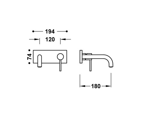 Cмеситель для умывальника скрытого монтажа, Tres Exclusive STUDY 26230031BM (белый матовый)