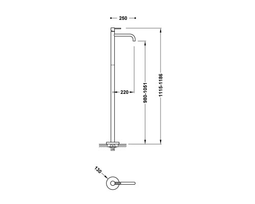 Смеситель напольный для умывальника Tres Study-Tres 26285305NM черный матовый