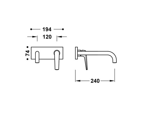 TRES FUJI смеситель для раковины скрытого монтажа, 24-каратное матовое розовое золото 28130024ОПМ