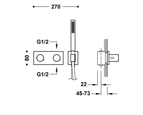 Встраиваемый термостат Tres B-SYSTEM B-system 2-полосный скрытый термостатический смеситель 30735201