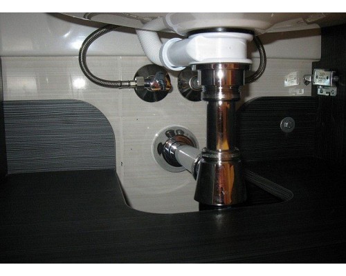 102845 Сифон для раковины (латунь), с пробкой, 1 1/4 x 32, хром, неразъемная чашка выпуска