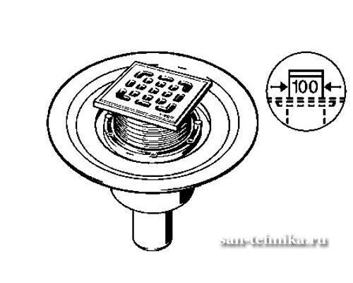 Трап вертикальный Viega 583224, сухой затвор, 0,4 л/с, DN50