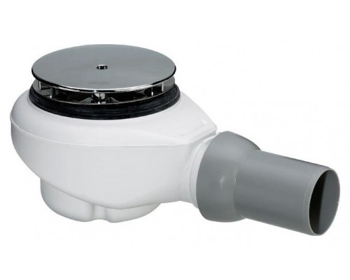 578916 Tempoplex Plus сифон для душевого поддона, для отверстия 90мм, 0,85 л/сек., горизонт. отвод, накладка хром