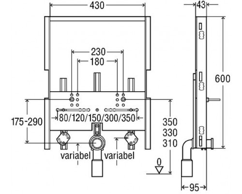 Инсталляция для биде 656140 Viega Steptec