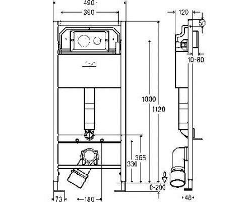 Инсталляция для унитаза Viega Prevista Dry 792855 круглая кнопка